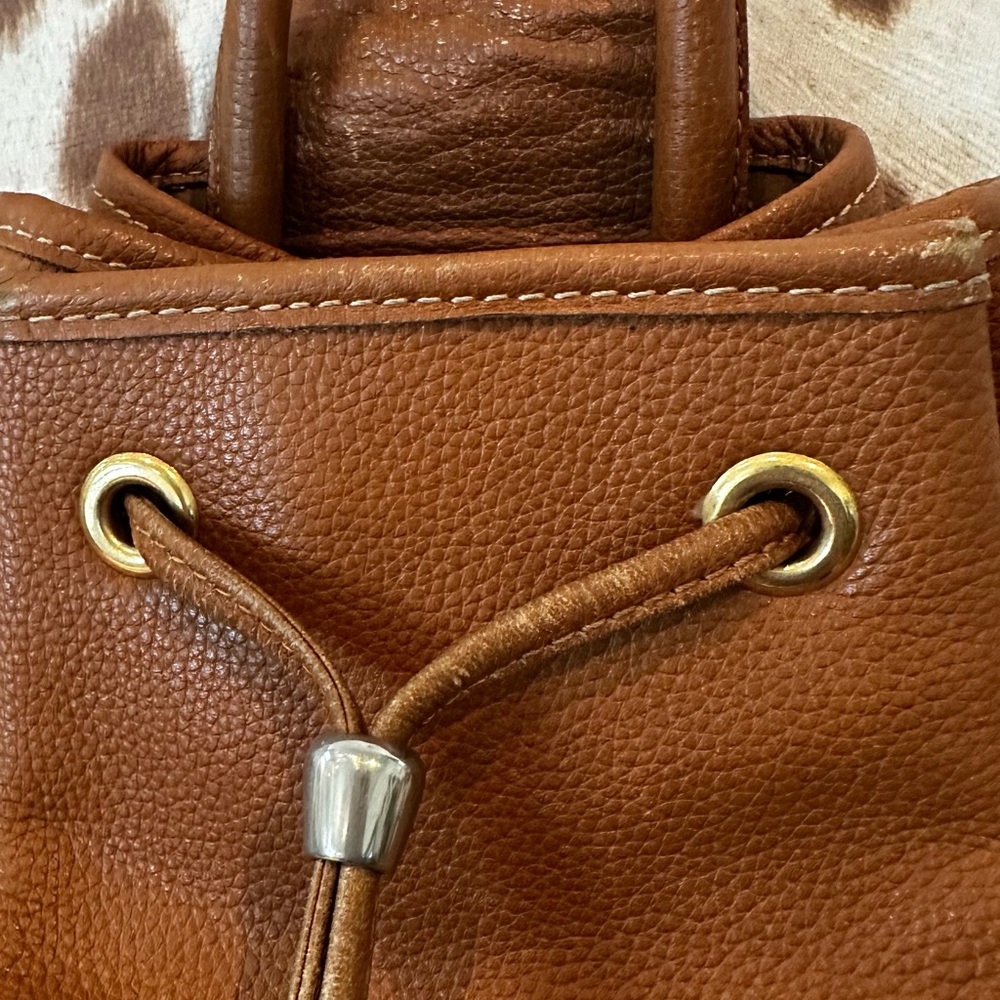 Longchamp Brown Leather Drawstring Backpack - image 3